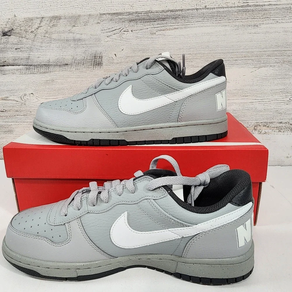 Nike Big Nike Low Mens Size 8‎ Light Smoke Grey Summit White Sneakers 355152-017